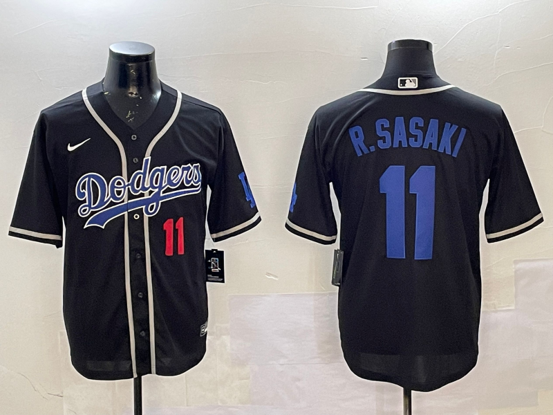 Men Los Angeles Dodgers 11 R Sasaki black 2025 MLB nike jersey style 47